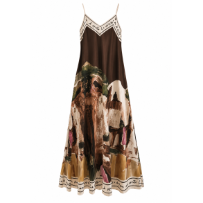 ISAKO AZZURA DRESS BROWN