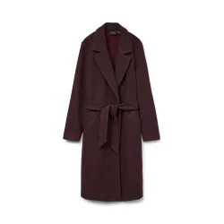 VERO MODA VMFORTUNEAYA LONG COAT BORDEAUX