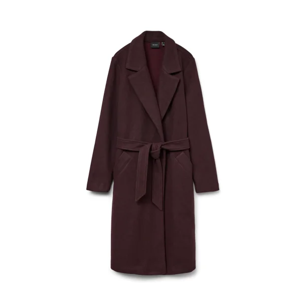 VERO MODA VMFORTUNEAYA LONG COAT BORDEAUX