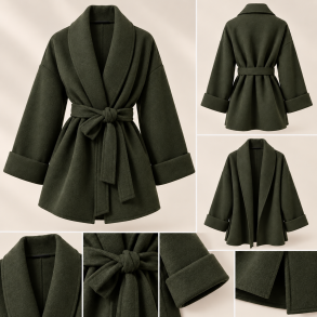 ISAKO SIF COAT ARMY GREEN