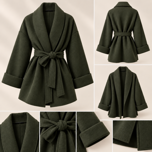 ISAKO SIF COAT ARMY GREEN