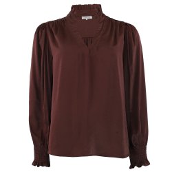 CONTINUE MOE SATIN BLOUSE BORDAUX