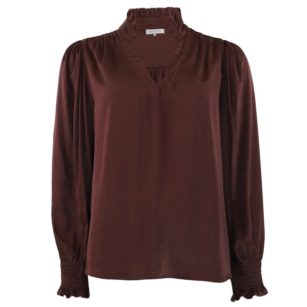 CONTINUE MOE SATIN BLOUSE BORDAUX