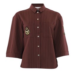 CONTINUE MILI PINSTRIPE SHIRT BORDOX