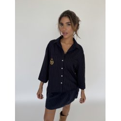 CONTINUE MILI PINSTRIPE SHIRT NAVY