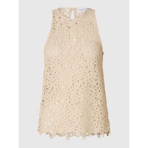SELECTED FEMME SLFALIMA CROCHET TOP SANDSHELL