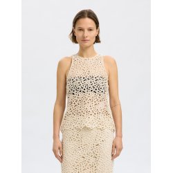SELECTED FEMME SLFALIMA CROCHET TOP SANDSHELL