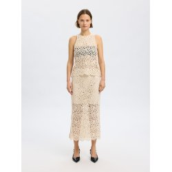 SELECTED FEMME SLFALIMA CROCHET TOP SANDSHELL