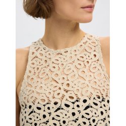 SELECTED FEMME SLFALIMA CROCHET TOP SANDSHELL