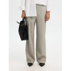 SELECTED FEMME SLWRITA WIDE PANT ISLAND FOSSIL