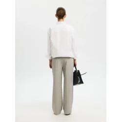 SELECTED FEMME SLWRITA WIDE PANT ISLAND FOSSIL