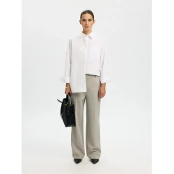SELECTED FEMME SLWRITA WIDE PANT ISLAND FOSSIL