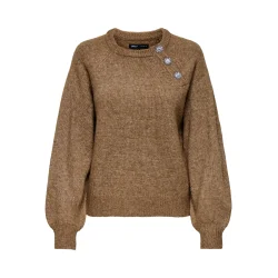 ONLY ONLLAUREN BUTTON KNIT COCOA