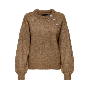 ONLY ONLLAUREN BUTTON KNIT COCOA