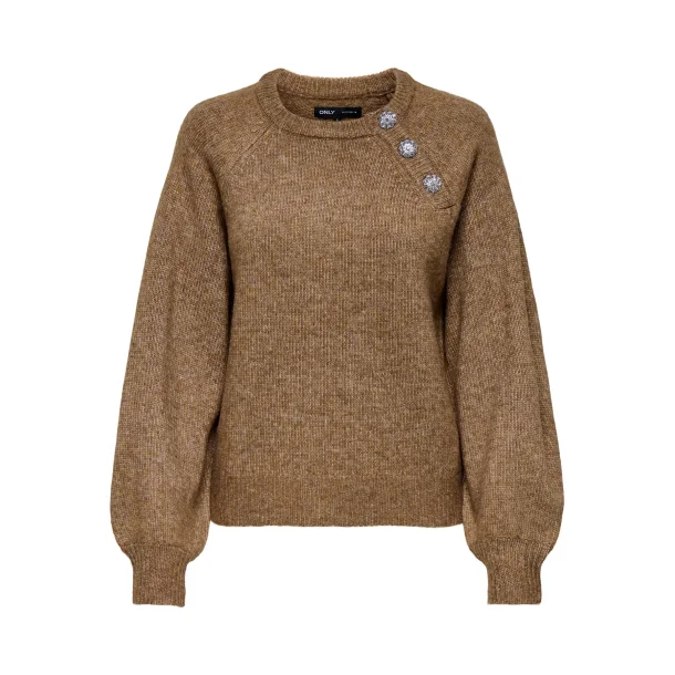 ONLY ONLLAUREN BUTTON KNIT COCOA