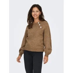ONLY ONLLAUREN BUTTON KNIT COCOA