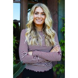 LIBERT ESSENTIEL NATALIA BLOUSE STRIP BORDEAUX/CREME