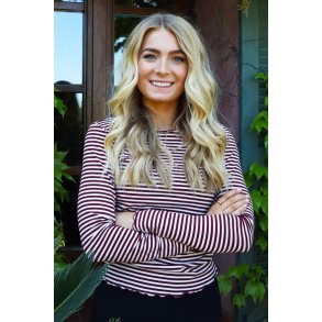 LIBERT ESSENTIEL NATALIA BLOUSE STRIP BORDEAUX/CREME