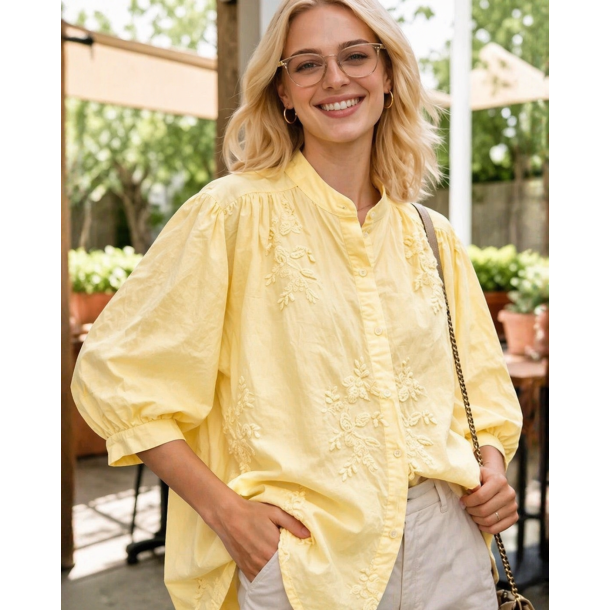 ISAKO ZIA COTTON SHIRT YELLOW