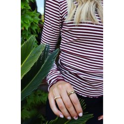 LIBERT ESSENTIEL NATALIA BLOUSE STRIP BORDEAUX/CREME