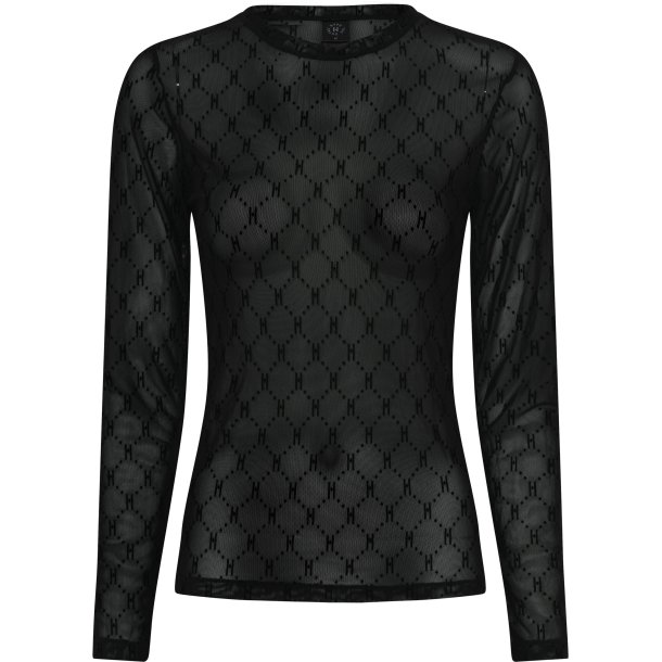 HYPE THE DETAIL MESH BLOUSE BLACK