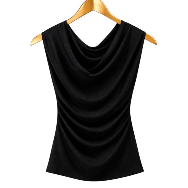 ISAKO WATERFALL TOP BLACK
