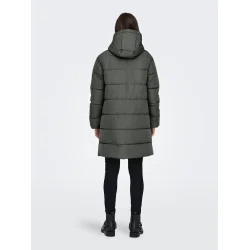 ONLY ONLCLAIR PUFFER HOOD COAT C.GRAY