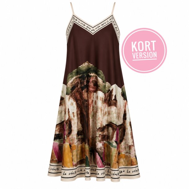 ISAKO AZZURA SHORT DRESS BROWN