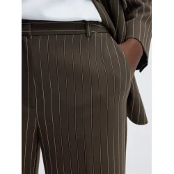 SELECTED FEMME SLWRITA WIDE PANT STRIP BROWN