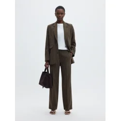 SELECTED FEMME SLWRITA WIDE PANT STRIP BROWN