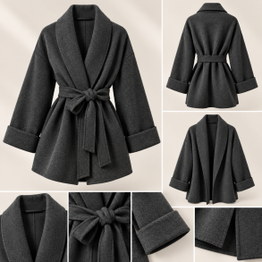 ISAKO SIF COAT DARK GREY