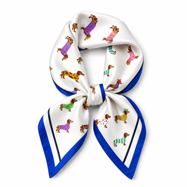 ISAKO DACHSHUND SCARF BLUE