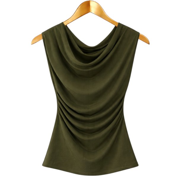 ISAKO WATERFALL TOP DARK ARMY