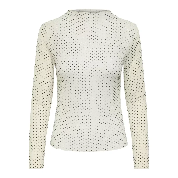 ONLY ONLJULIET MOCKNECK TOP EGRET/DOT
