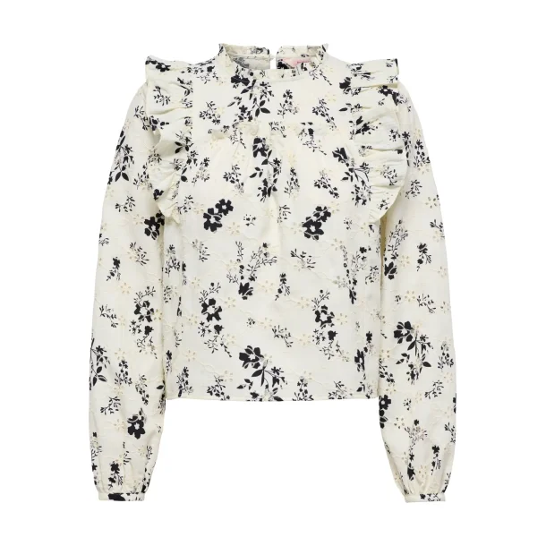 ONLY ONLRELLA FRILL TOP OFF WHITE