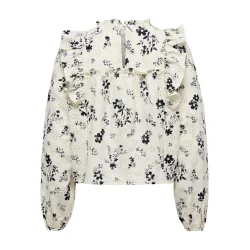 ONLY ONLRELLA FRILL TOP OFF WHITE