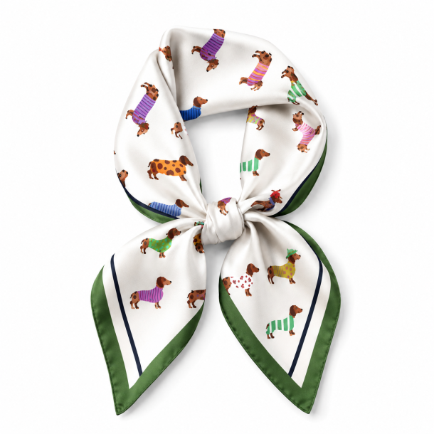 ISAKO DACHSHUND SCARF GREEN