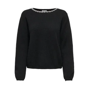 JACQUELINE de YONG JDYALVA EMBELLISH PULLOVER BLACK