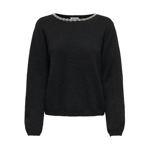 JACQUELINE de YONG JDYALVA EMBELLISH PULLOVER BLACK