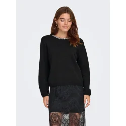 JACQUELINE de YONG JDYALVA EMBELLISH PULLOVER BLACK