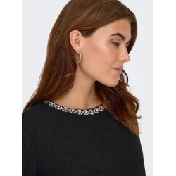 JACQUELINE de YONG JDYALVA EMBELLISH PULLOVER BLACK