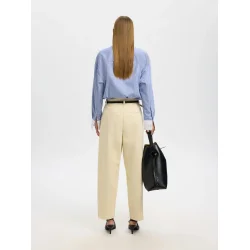 SELECTED FEMME SLFROMIE OVERSIZE SHIRT DUSTY BLUE/WHITE