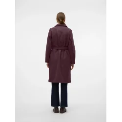 VERO MODA VMFORTUNEAYA LONG COAT BORDEAUX
