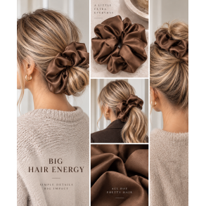 ISAKO FELINE LARGE SCRUNCHIE BROWN