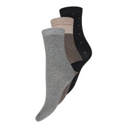 DECOY ANKLE SOCK 3-PACK BLACK/BROWN 