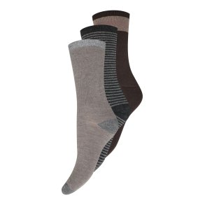 DECOY ANKLE SOCK 3-PACK GREY/BROWN
