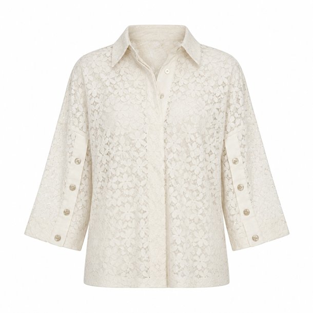 CONTINUE KLARA LACE SHIRT OFFWHITE 