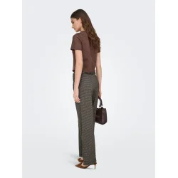 JACQUELINE de YONG JDYGEGGO MIA LONG CHECK PANT BROWN