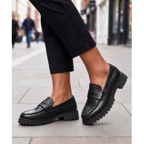 NOVA LISA LOAFERS BLACK CROC