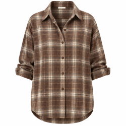 ISAKO YORKER CLASSIC CHECK SHIRT BROWN